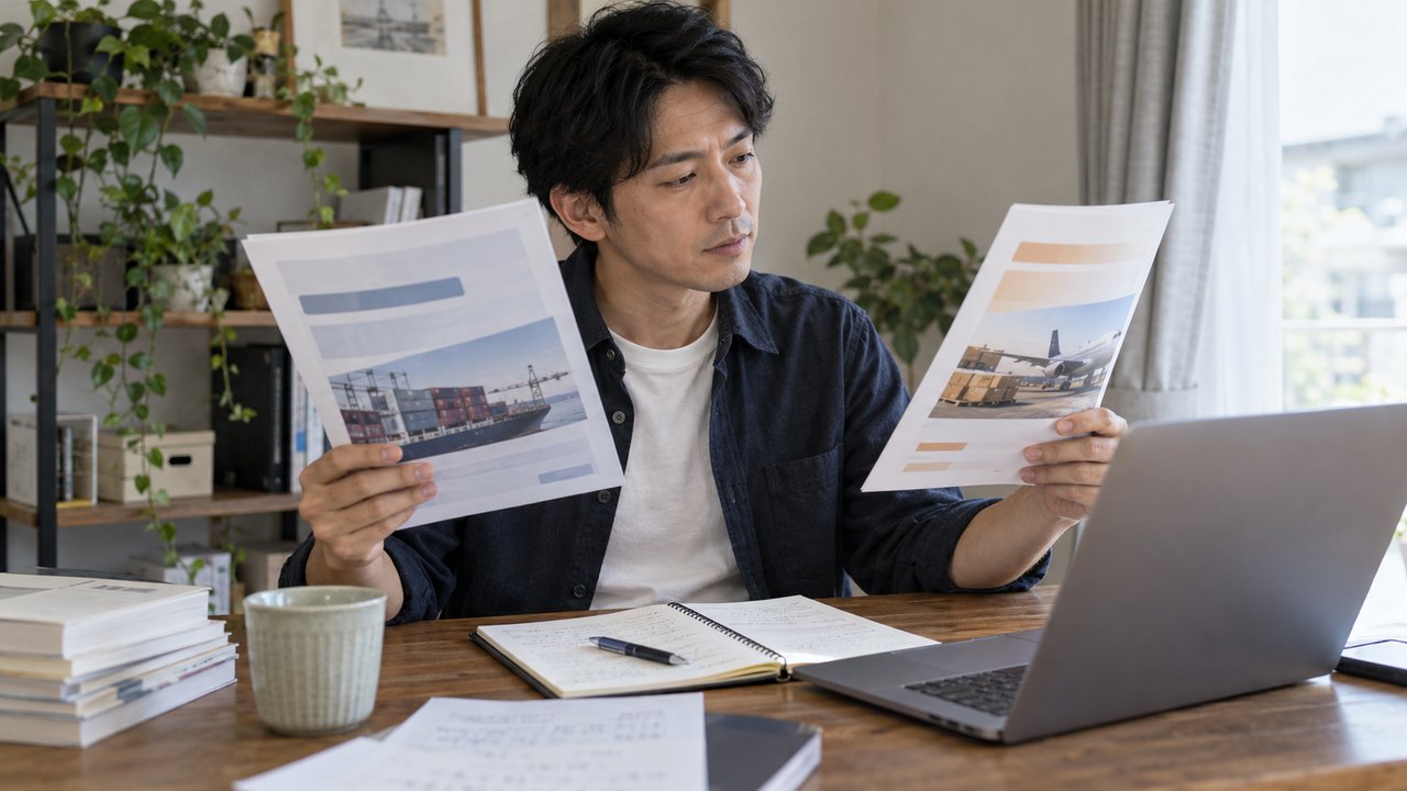 Amazon輸出スクールの内容や費用を比較する様子。